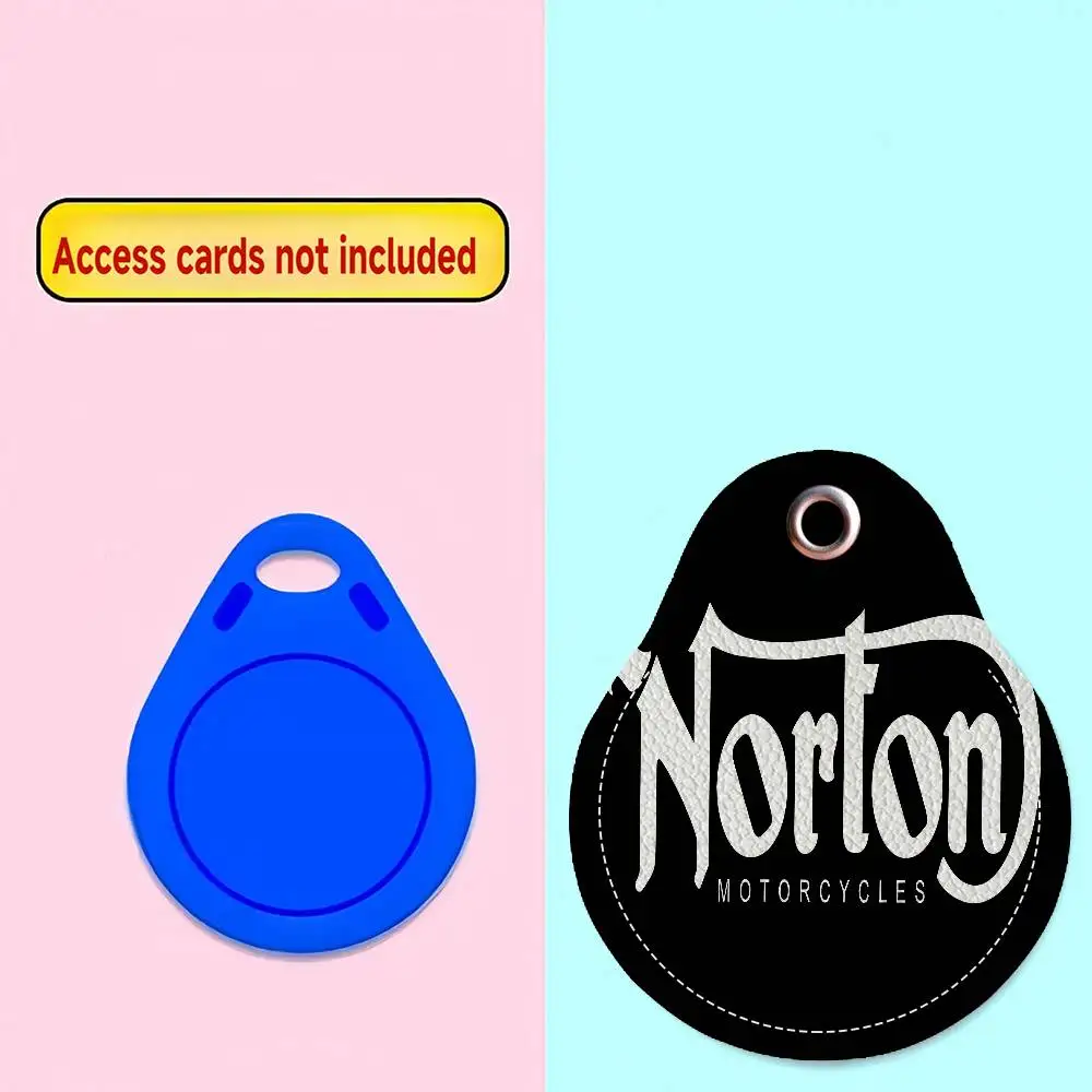 N-NORTONS دراجة نارية شعار المرأة البسيطة بولي Leather حافظة جلدية المفاتيح الوصول حافظة للبطاقات مفتاح علامة حلقة شارة صغيرة حلقة رئيسية قفل الباب العلامات