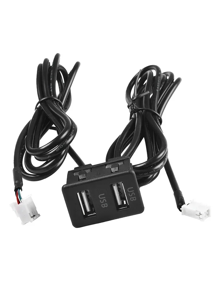 Dual USB Car Socket Charger Car Dash Mount Dual USB Port Panel Interface Extension 145cm Cable Adapter Charge Power Adapter ﻿