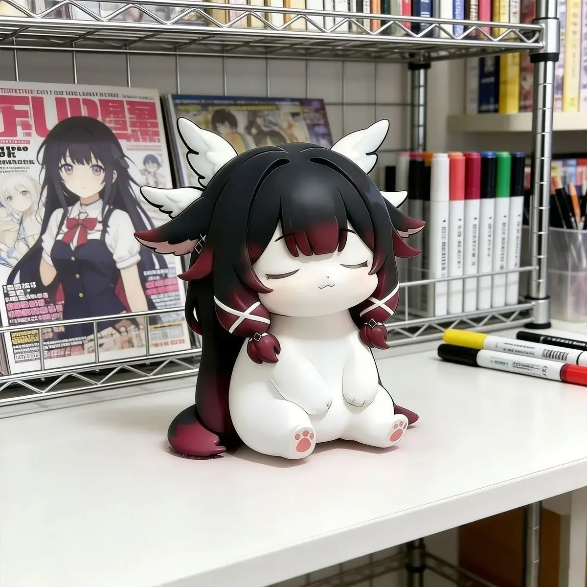Moon Maiden Columbina Hyposelenia Cute Cat Chibi Figure Model Statue Anime Game Collectible Desktop Decoration Toy Gift