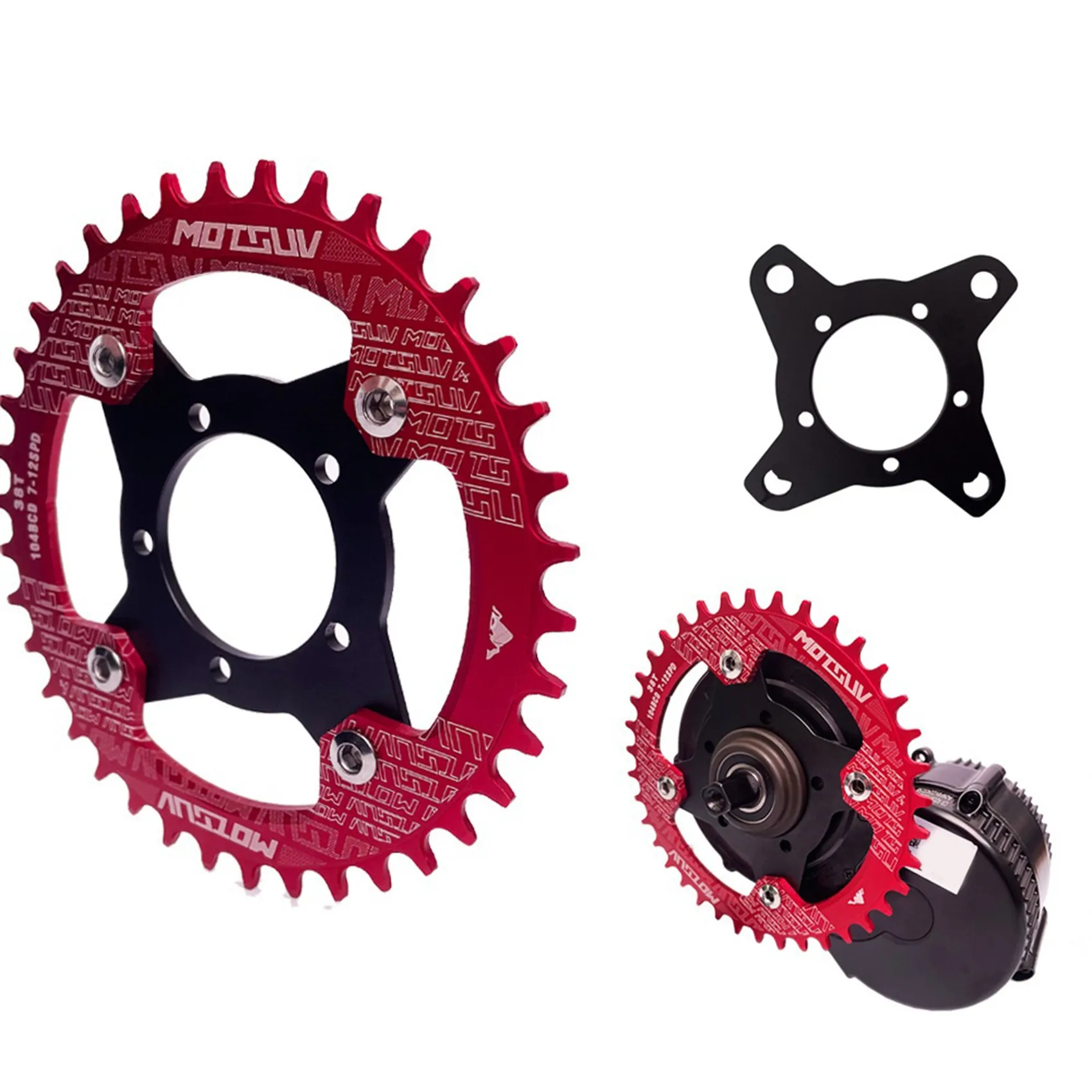 

AU-E-Bike Crankset 104BCD For Bafang Mid-Drive Aluminum Alloy Electric Bike Accessories