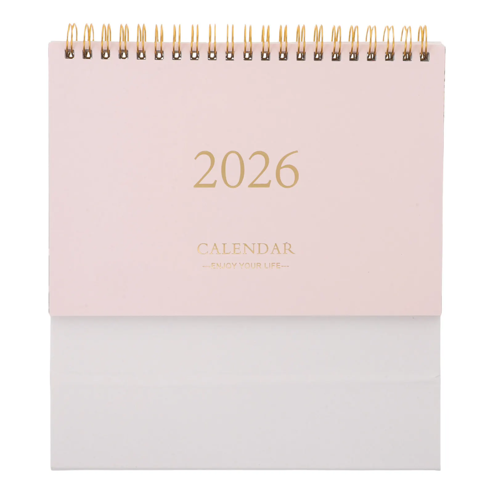 

Минималистичный мини-настольный календарь на 2026 год, компактный ежемесячный планировщик с гладкой бумагой для письма, для офиса и домашнего декора, розовый