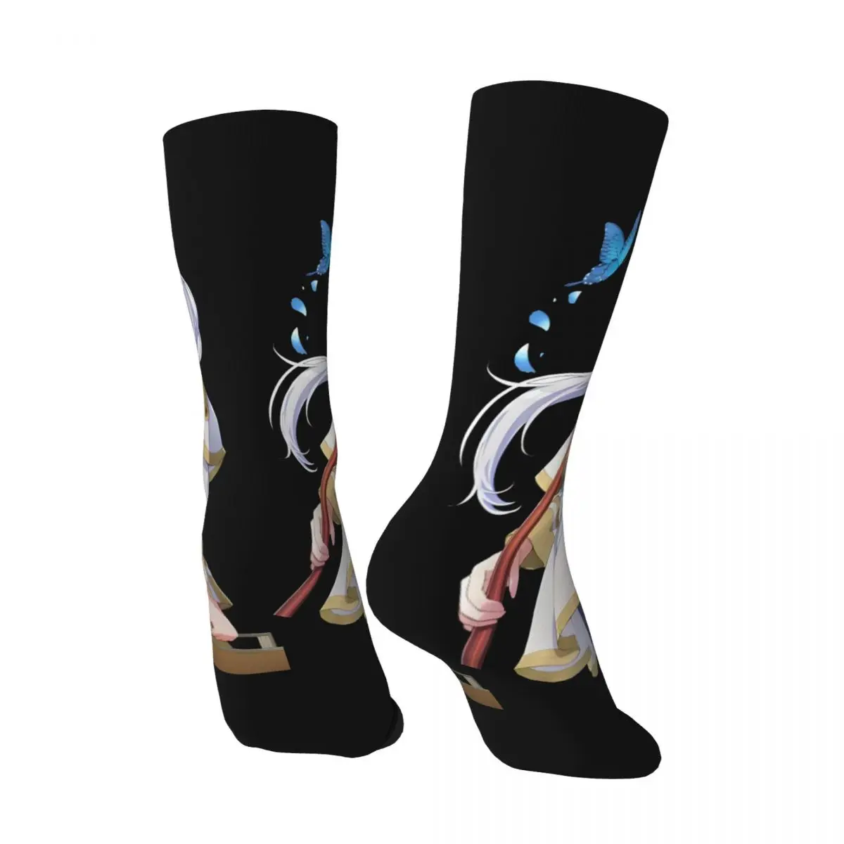 Retro Impressive Men's compression Socks Unisex Frieren Beyond Journey's end Harajuku Seamless Printed Novelty Crew Sock