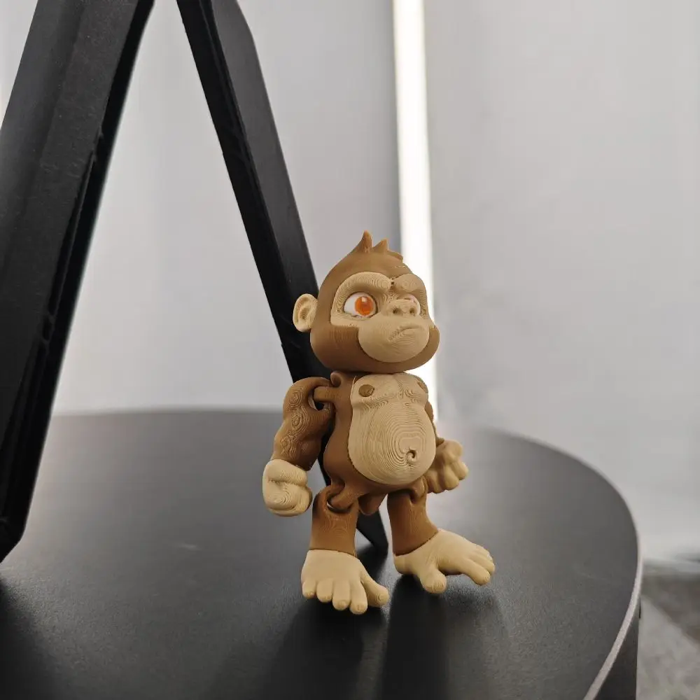 Simulado orangotango 3d impresso macaco rotativo articulos poseíveis impressão 3d multi-cor macaco flexível articulações animais