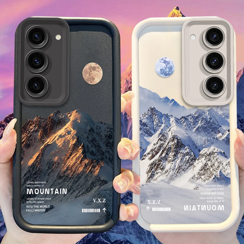 Sunset Snow Mountain Case for Samsung Galaxy S24 S23 S22 S21 Ultra Plus S20 FE A54 A53 A52 A52S A51 A50 A50S A34 A33 A32 Cover