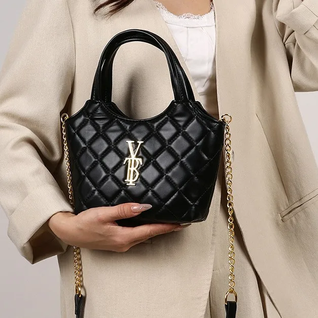 

Luxury Fashion Tweed Diamond Quilted Chain Bag - Women's Chic Shoulder Crossbody Handheld Purse