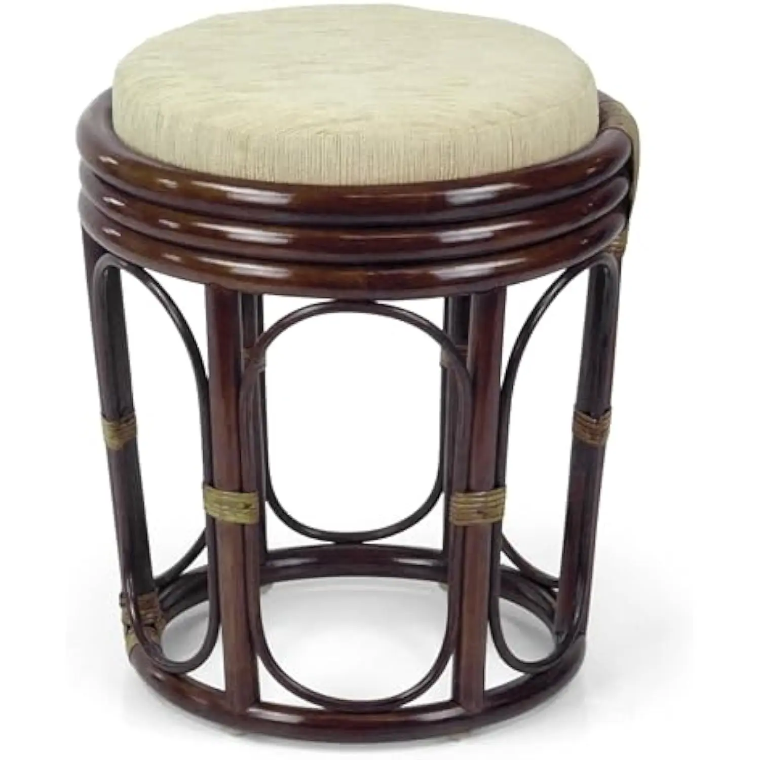 

Pier Handmade Rattan Wicker Vanity Bedroom Stool Fully Assembled Dark Brown