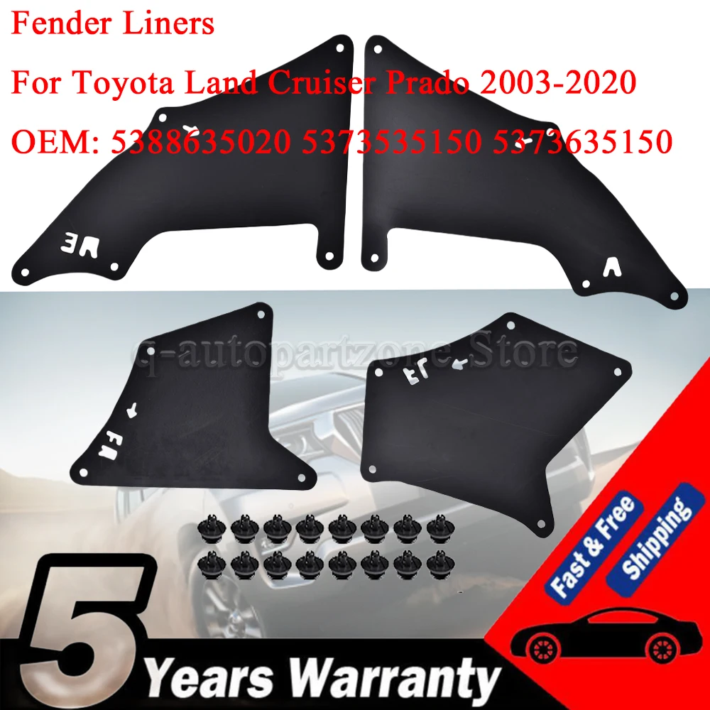 Mud Flaps 5388635020 Splash Guards Mudflaps Fender Liners Shield Seal For Toyota Land Cruiser Prado 03-20 5373535150 5373635150