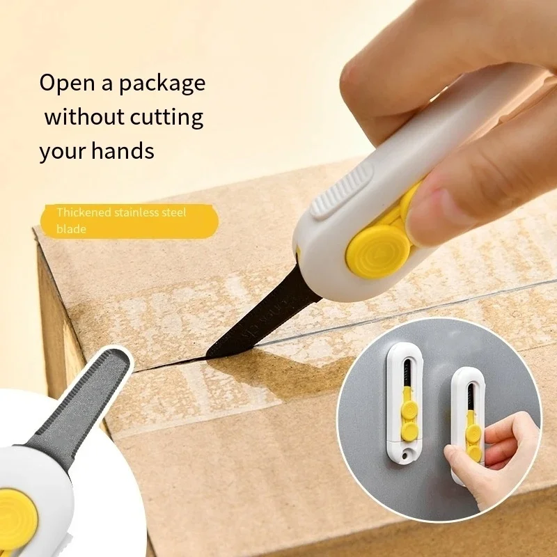 Magnetic Courier Opening Knife Mini Box Cutter Portable Courier Unboxing Knives Retractable Self-locking Rebound Art Knife Tools