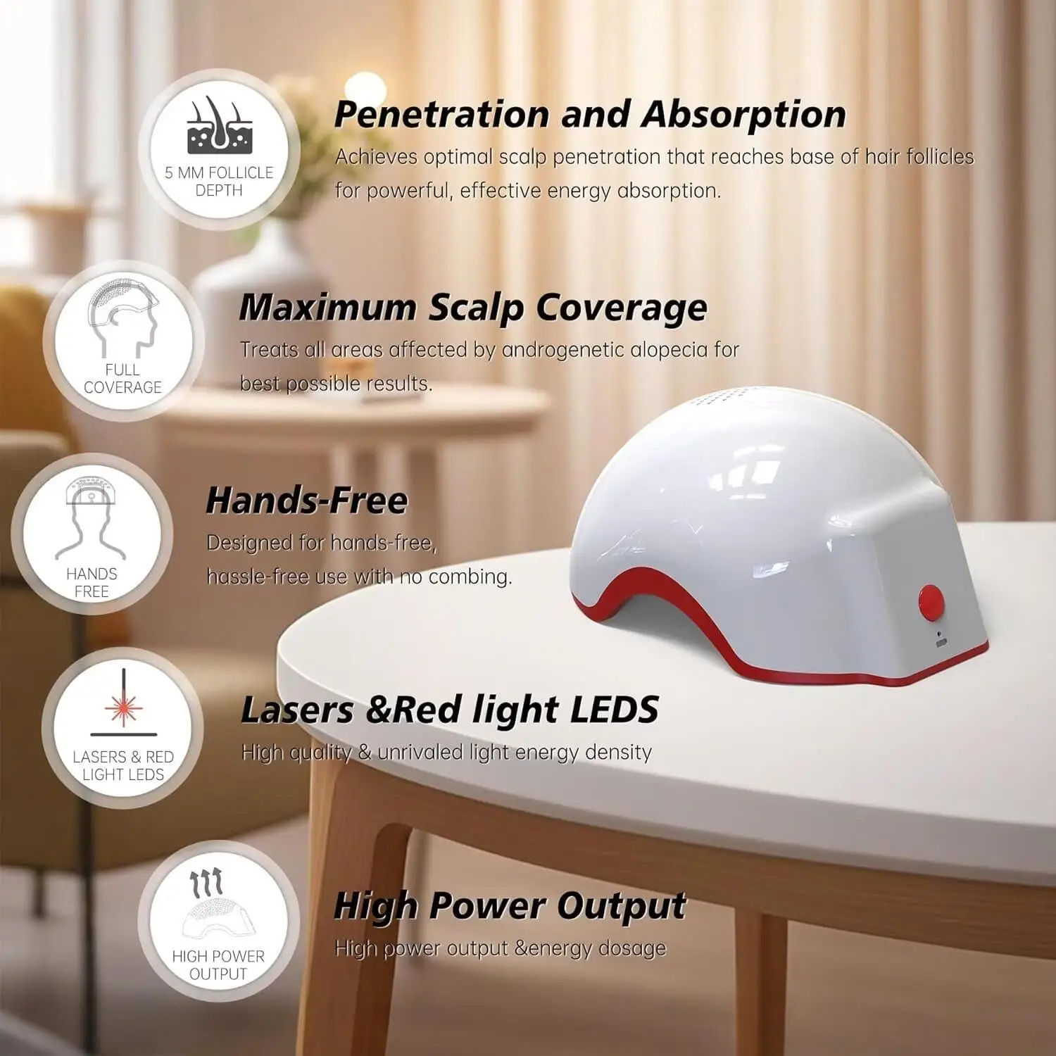 700nm Red Light Therapy Hair Growth Cap Phototherapy Scalp Care Hat for Men & Women Hair Regrowth Thinning Hair Treatment Device