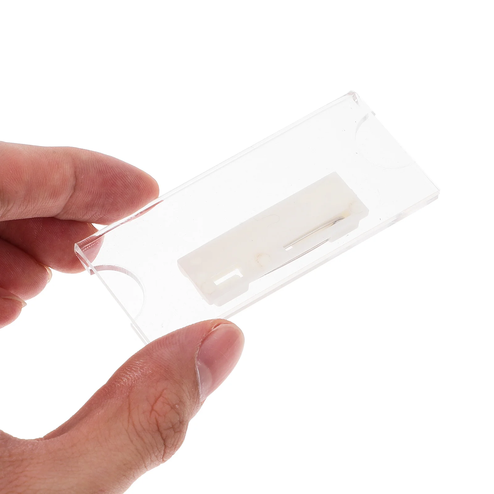 

10Pcs Name Badges for Work Badge Cases Acrylic Iron Hotel Employee Id Card Holders Students Permission Badge Holders