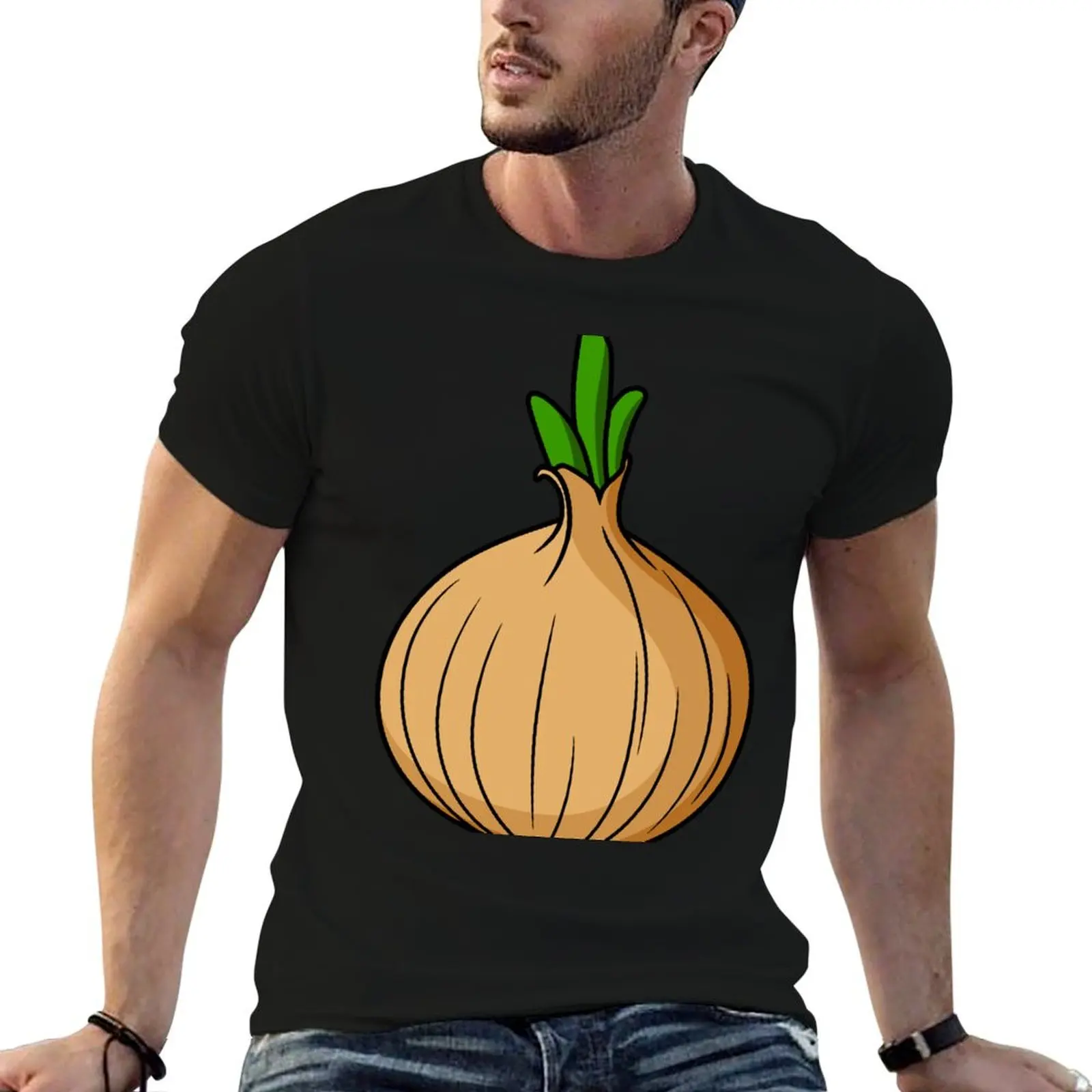 

cotton head package man t-shirt Onion man plain t for black T-Shirt fit for slim shirts