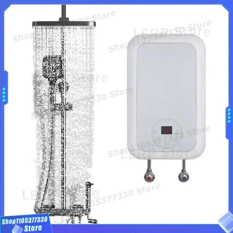 Digital Instant Electric Water Heater Wall Mounted With Constant Temperature Control For Bathroom Shower Fast Heating Compact
