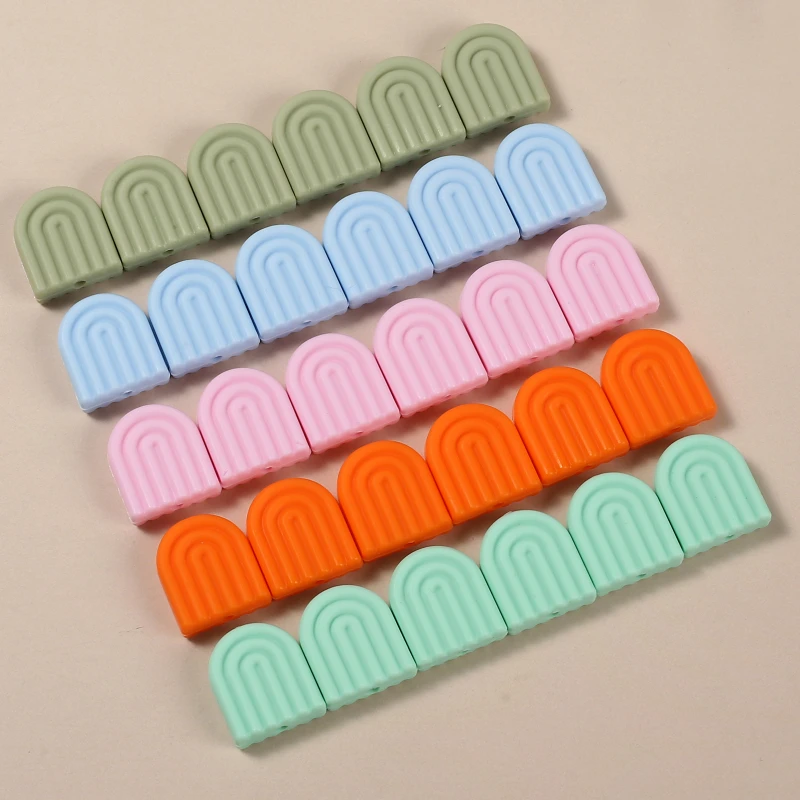 TeWindsor-Perles arc-en-ciel en silicone de qualité alimentaire, sans BPA, accessoire d\'allaitement, collier de sucette pour bébé, bricolage,