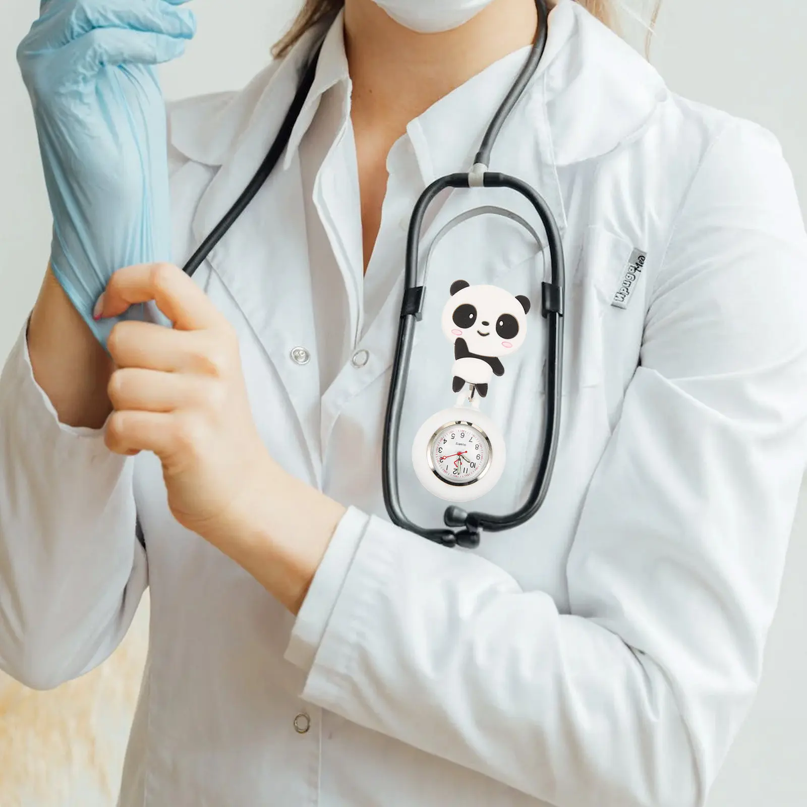 

Часы для медсестер с клипсой, настенные, на лацкан, выдвижные, с карманным стетоскопом, для использования медперсоналом