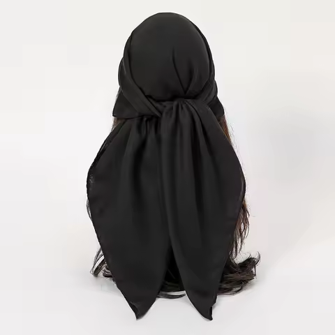 90*90cm High-quality Square Scarves for Women Solid Color Cotton Linen Thin Headscarf Muslim Female's Hijabs Bag Accessories