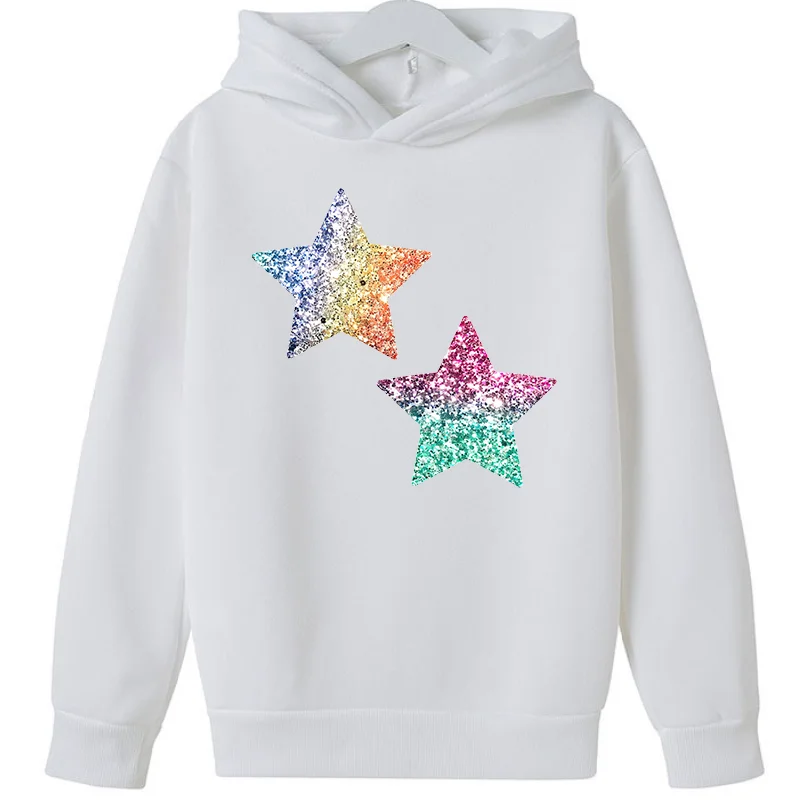 New Children's Hoodie in The Child Five-pointed Star  Print  Version of The Top Baby Foreign Style Coat Sweatshirt  Sweater