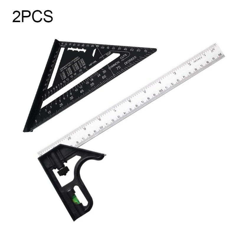 Professional 305mm Combination Square Angle Rulers with Bubble Level Adjustable Protractor Right Angle Ruler Measuring Tools