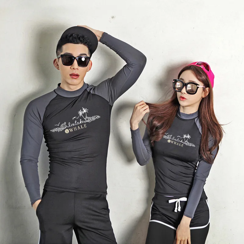 Long Sleeve Swimsuit Outdoor Sports Sunscreen Korean Couple Diving Suit Split Quick Drying Surfing Suits Jellyfish Swimwear Set