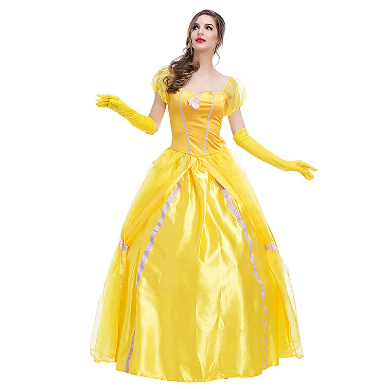 

loween Yellow Princ Skirt Fairy Costume Retro Court Outfit Fairy T Theme Stage Singer Costume Chinese Production