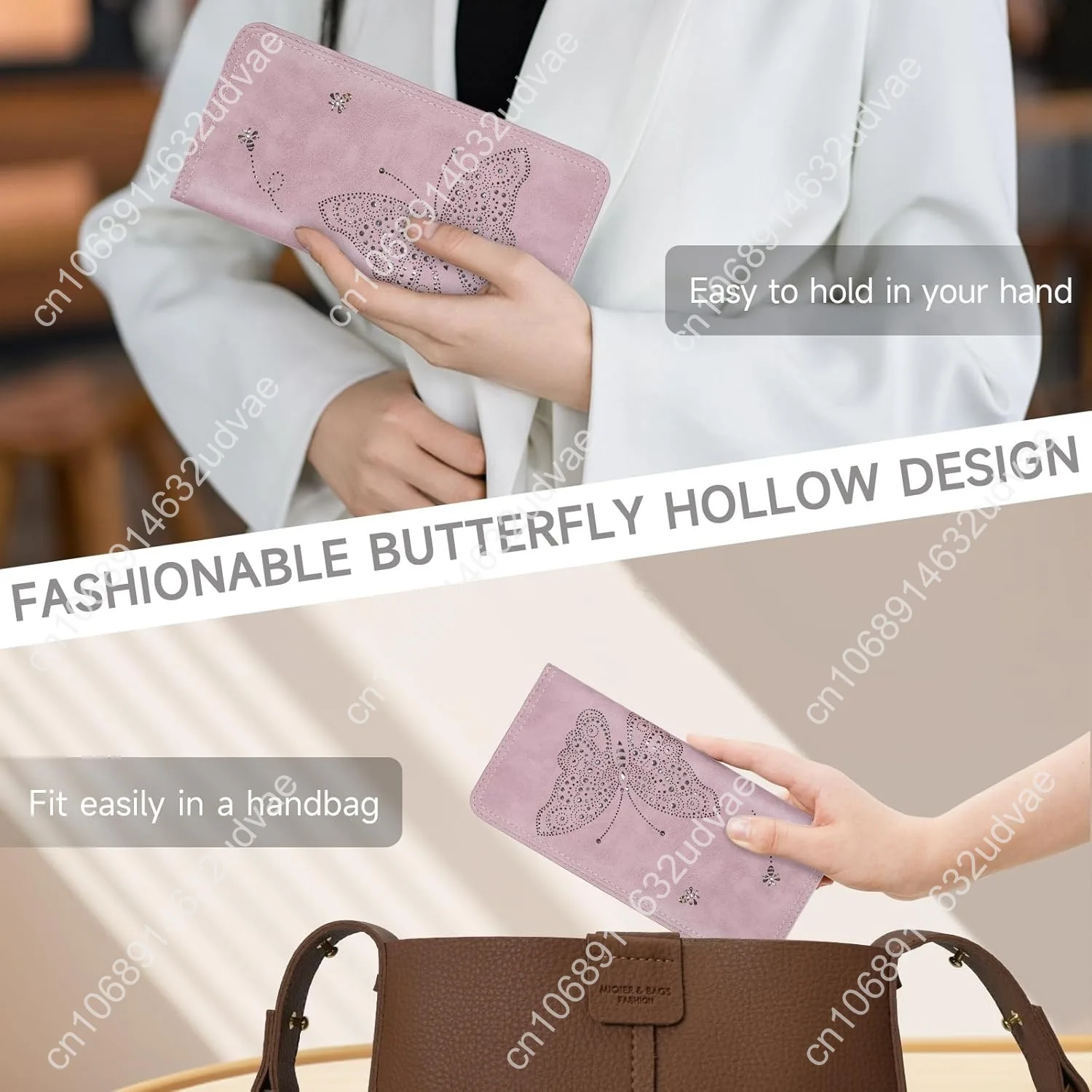 RFID Wallet Women Ultra Slim Thin Womens Wallet Compact Clutch Long Ladies Wallet for Women PURPLE