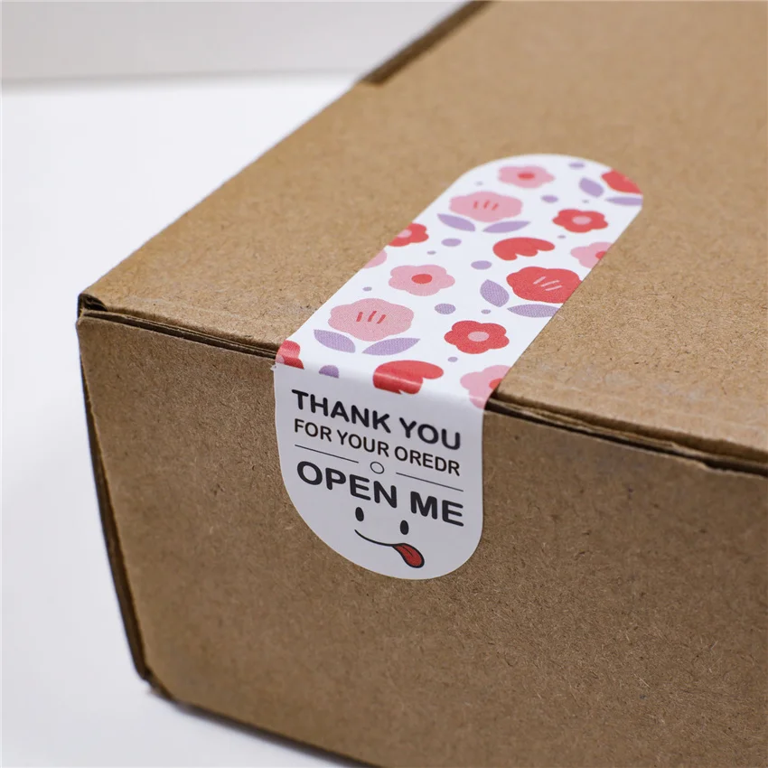 100Pcs Floral Pattern Thank You For Your Order Sticker Gift Package Sealing Labels Gift Decoration Sticker For Small Business