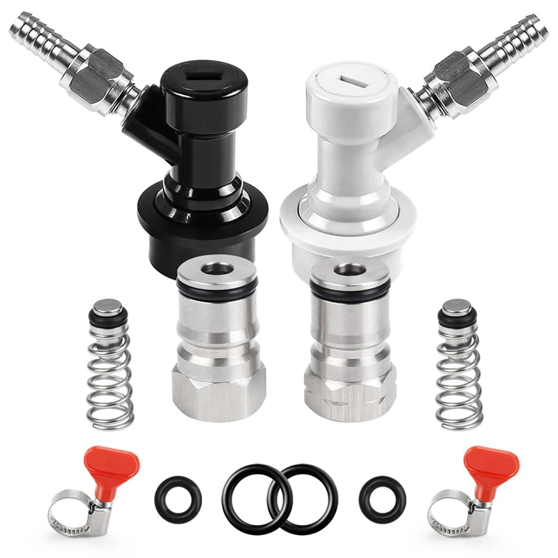 Ball Lock Keg Post Quick Disconnect Set, Corny Keg Connectors, Metal Homebrew Stainless Corny Keg Post 19/32-18 Female Thread