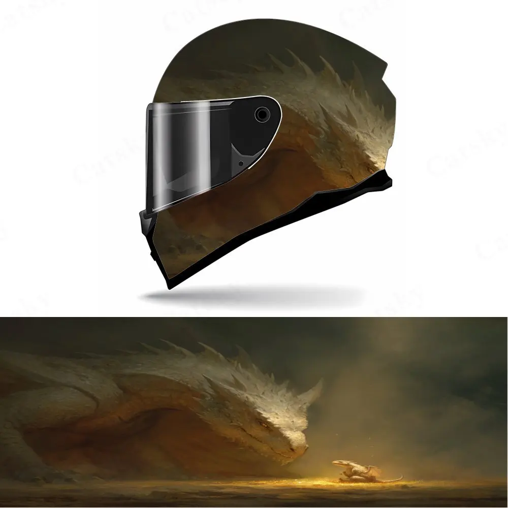 

Mysterious Dragon Full Face Helmet Decals - Durable and Waterproof PVC, self-adhesive Motorcycle Racing Helmet Aesthetic Sticker