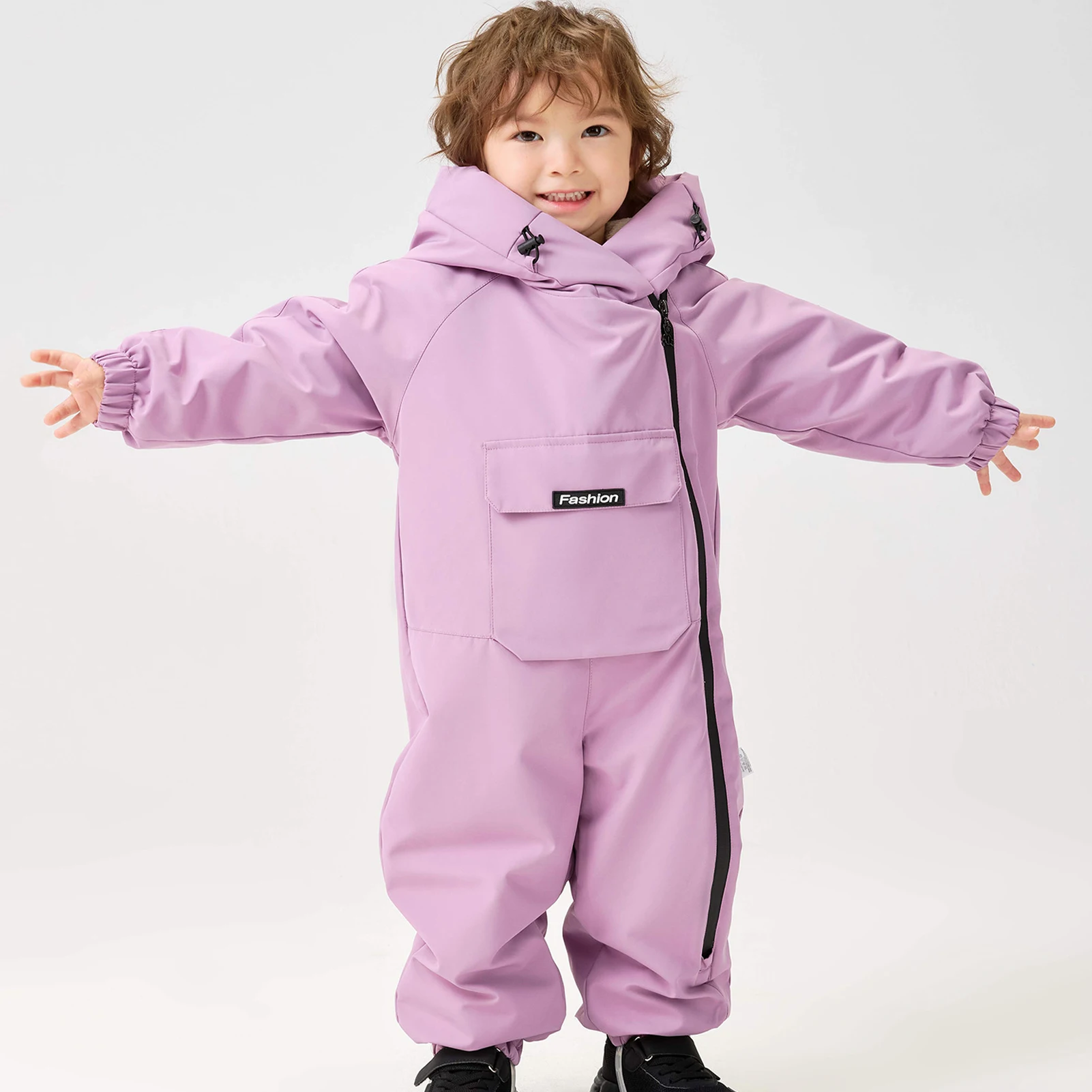 Baby Winter Snowsuit,Toddler Fleece Hooded One-Piece Jumpsuit,Windproof Waterproof Kids Ski Suit,Babies Snow Wear for Boys Girls