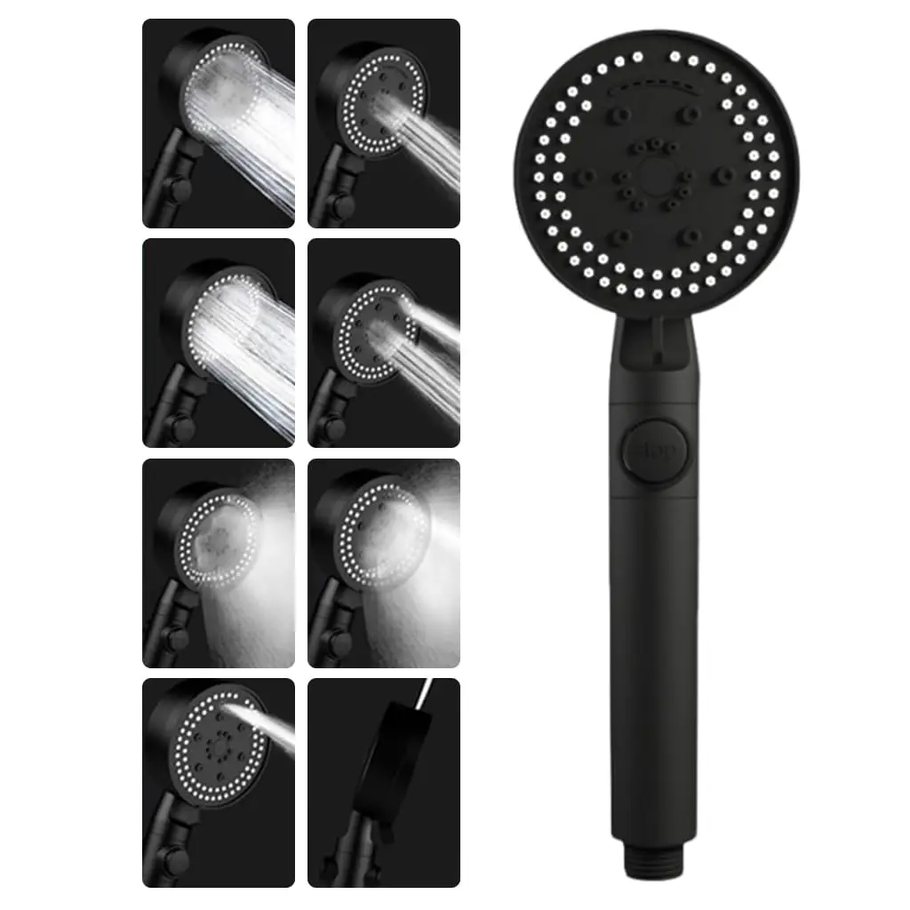 

5 Modes High Pressure Handheld Shower Head Adjustable Water Saving Hangable Spray with Massage Mode for Relaxing Bathroom Shower