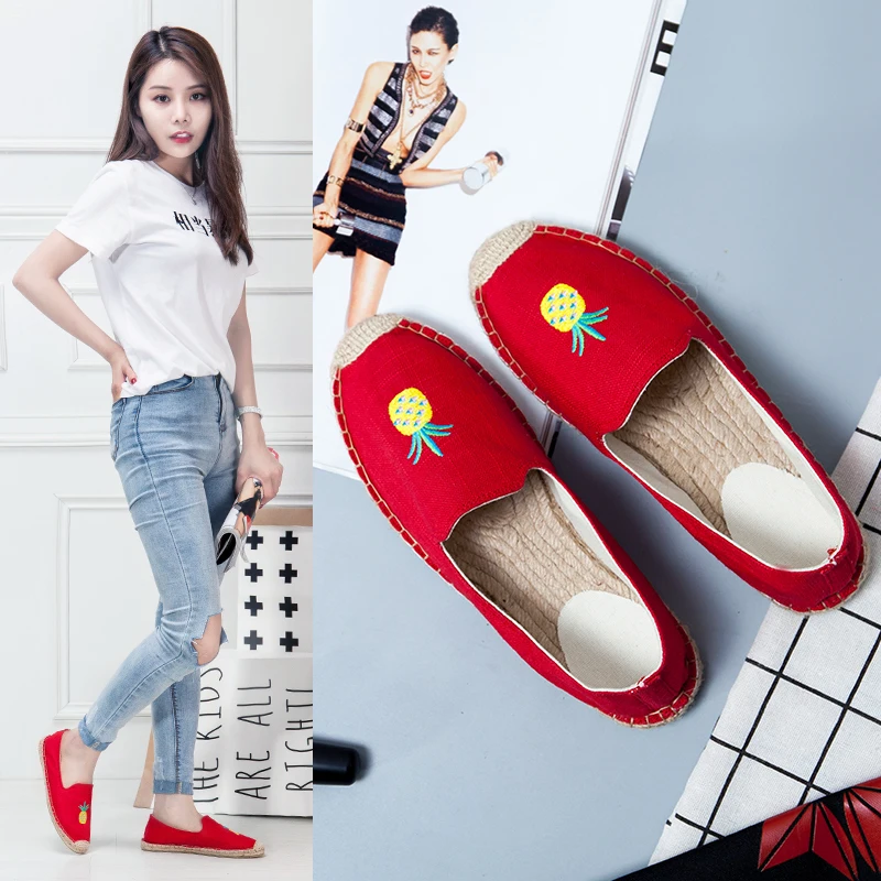 Women Flats Pineapple Shoes 2022 Casual Solid Color Slip On Lady Round Toe High Quality Comfort Party Office Shoes Zapatos Mujer