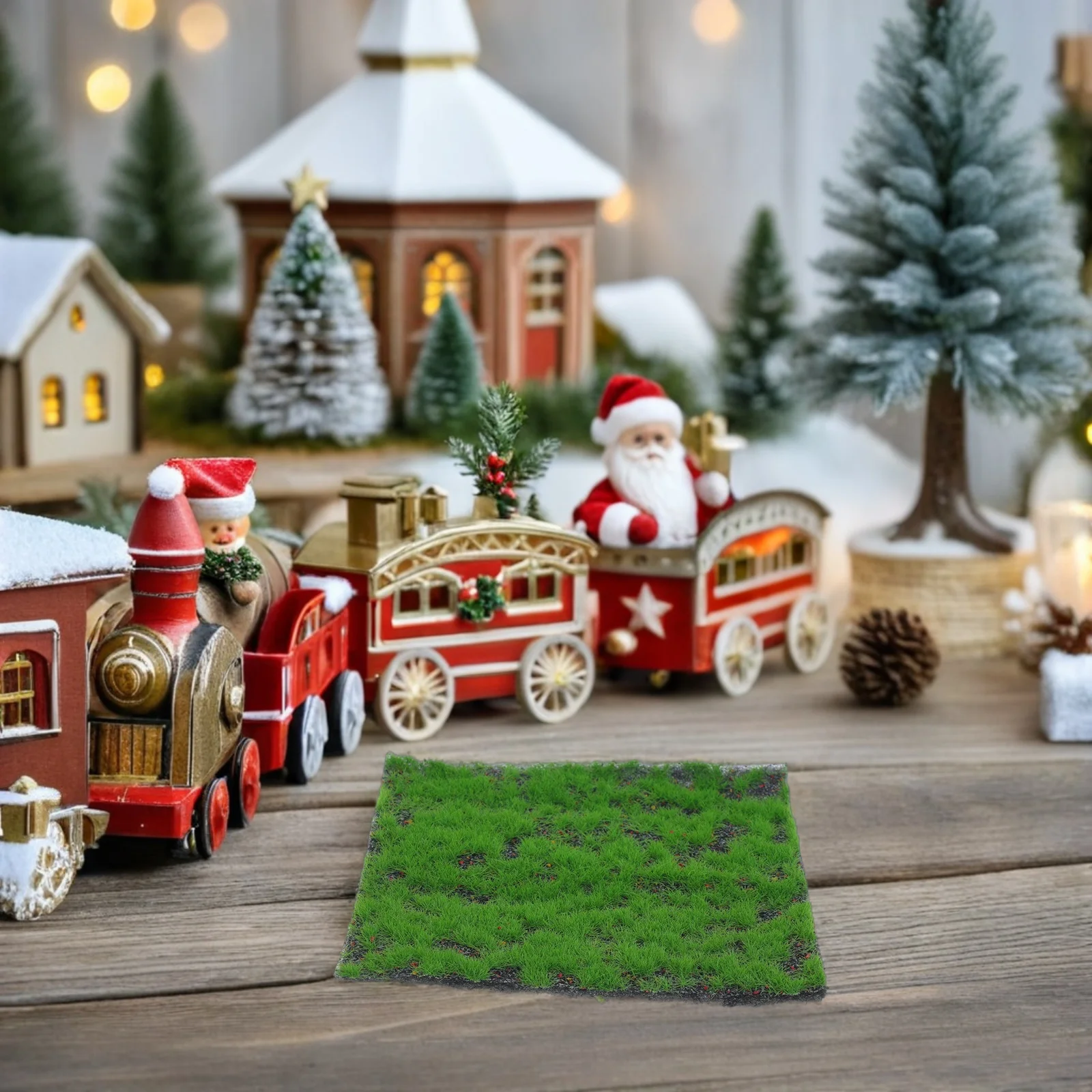 

6Pcs Artificial Moss Fake Grass Turf Realistic Texture for Miniature Terrarium DIY Crafts Potted Plants Decoration 15x15cm