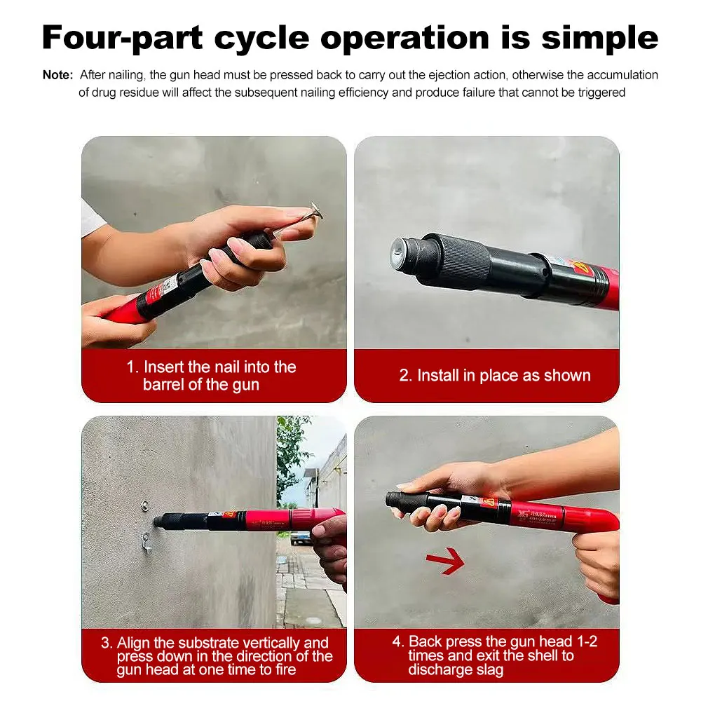 Manual Mini Steel Nail Gun Power Rivet Gun Tool Wall Fastener Fire Machine for Ceiling Wall Anchor Wire Slotting Device