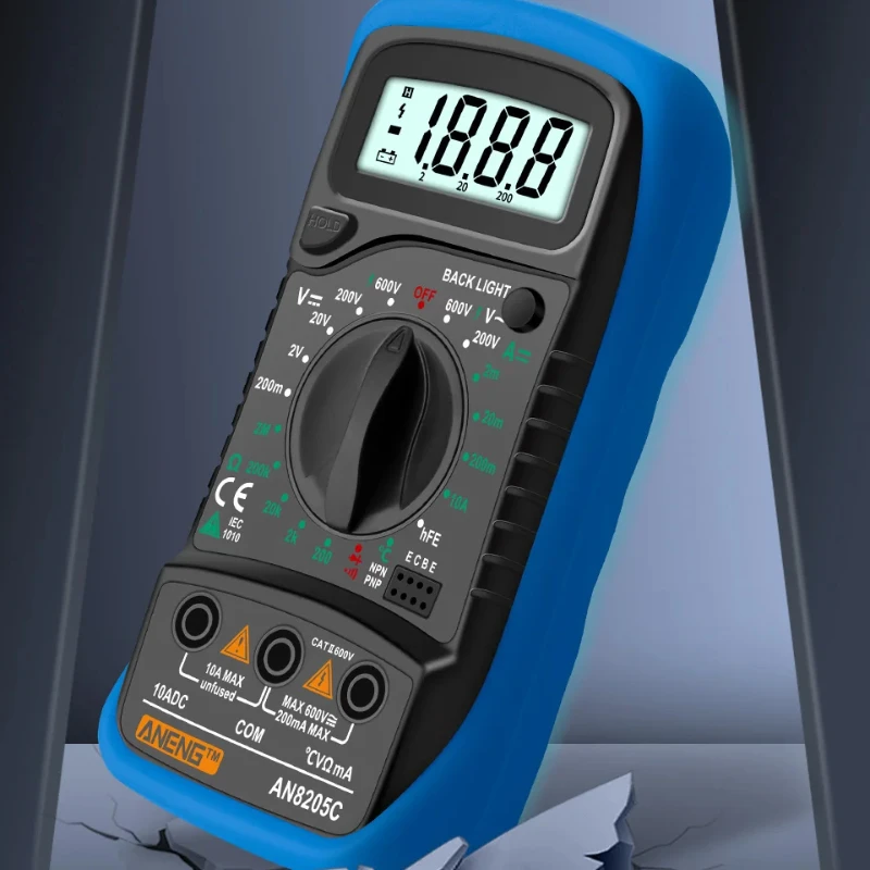 جهاز قياس متعدد محمول True-RMS: حماية من انقطاع التيار الكهربائي والتحميل الزائد لورشة العمل والمختبر #3