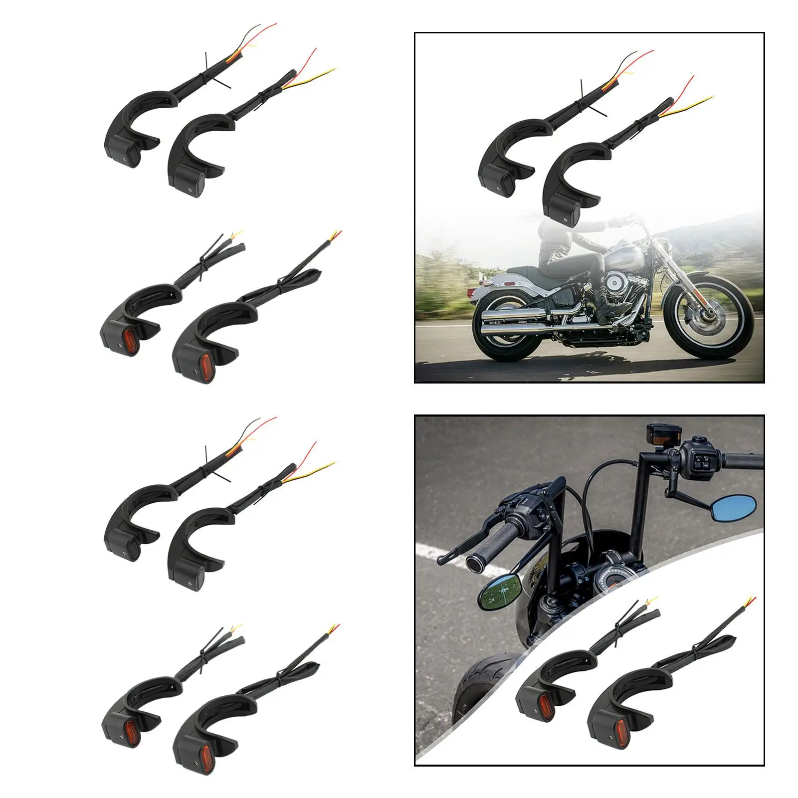 

Боковые указатели поворота из алюминиевого сплава, передняя вилка мотоцикла, светодиодные индикаторные лампы в сборе для универсальной безопасности мотоцикла