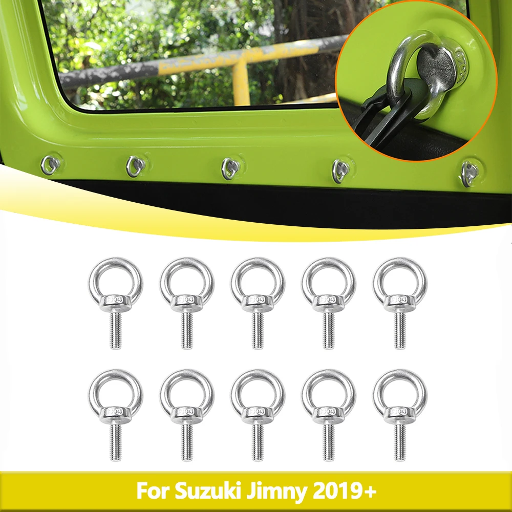 Heavy Duty Tie-Down Anchor Hook Screw Rings for Suzuki Jimny JB64 JB74W 2019 2020 2021 2022 Trunk Cargo Fixed Screws Accessories