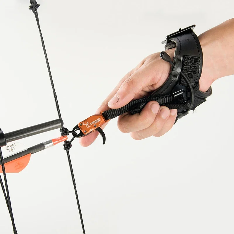 TP435 Composto Bow Release Tiro com Arco, auxílio de pulso, 360 ° Caliper, gatilho ajustável, L ou R Tiro Mão, Caça Arco Acessórios