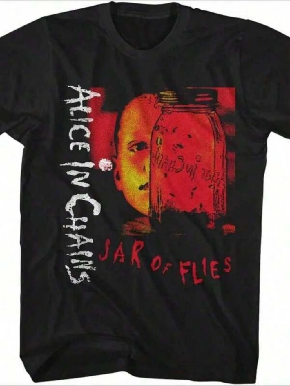 Men's Short Sleeve T-Shirt Street Style Printed with Alice in Chains Jar of Flies Men's T-shirts for Summer Unisex