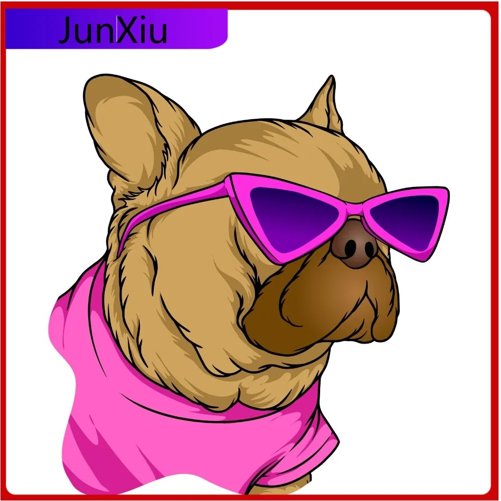 

Bulldog Sunglasses Sticker Decal Car Truck Van Bumper Window Laptop Wall National Flag Decal Accessories