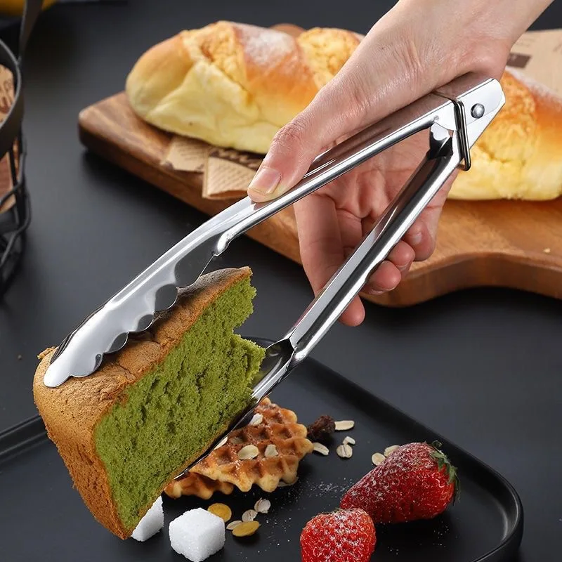 

New Food Tong Stainless Steel Kitchen Tongs Silicone Nylon Non-Slip Cooking Clip Clamp BBQ Salad Tools Grill Kitchen Accessories