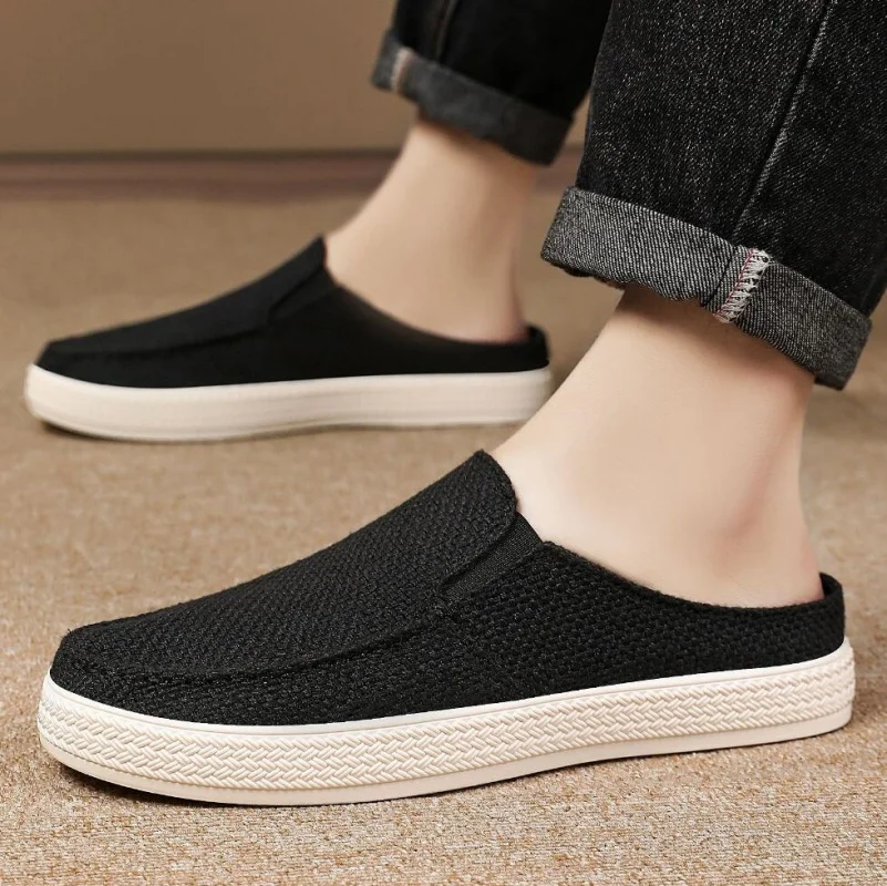 

Men's canvas slippers summer new outdoor anti-slip soft-sole fashion male casual slippers party sandals tide half slippers