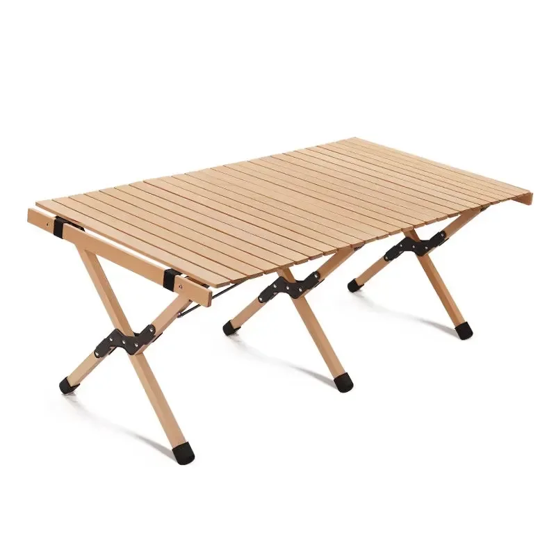 Portable Aluminum Alloy Folding Table Modern Rolled Egg Design Multifunctional Outdoor Camping Picnic Desk Suitable For 4