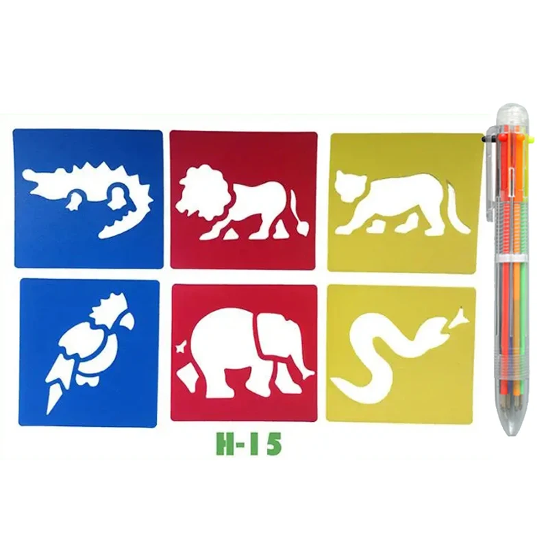 DIY Cartoon Shape Drawing Stencils for Educational Art