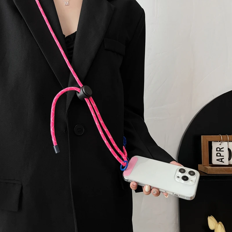 INS Color Adjustable Phone Strap Crossbody Lanyard Stylish Sport Lanyard Long Mobile Phone Rope Pendant For iPhone Camera Strap