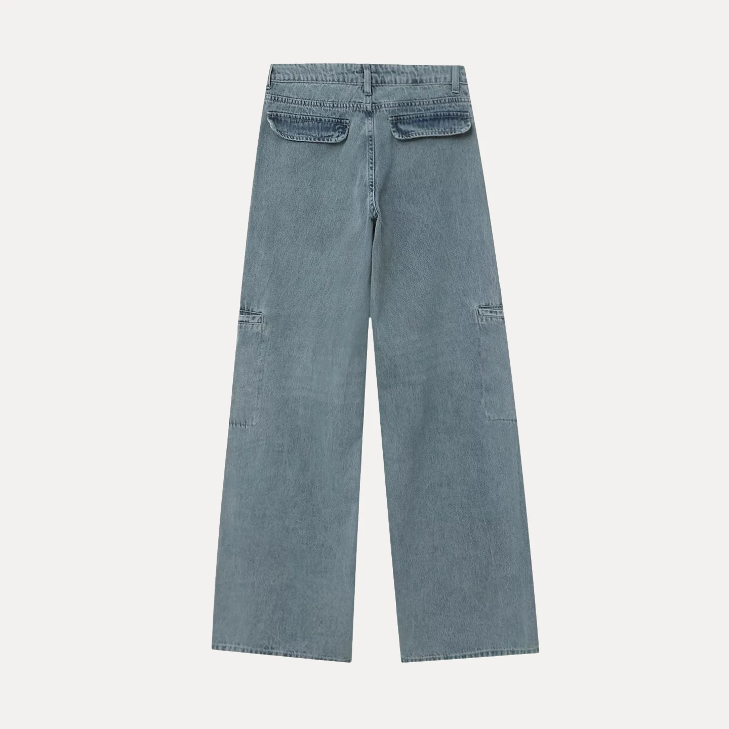 Calças Jeans Fenas de Perna Larga Verão 2025 Corte Reto Cintura Alta Casual F de Zíper Ajuste Solto Calças Longas Tem...