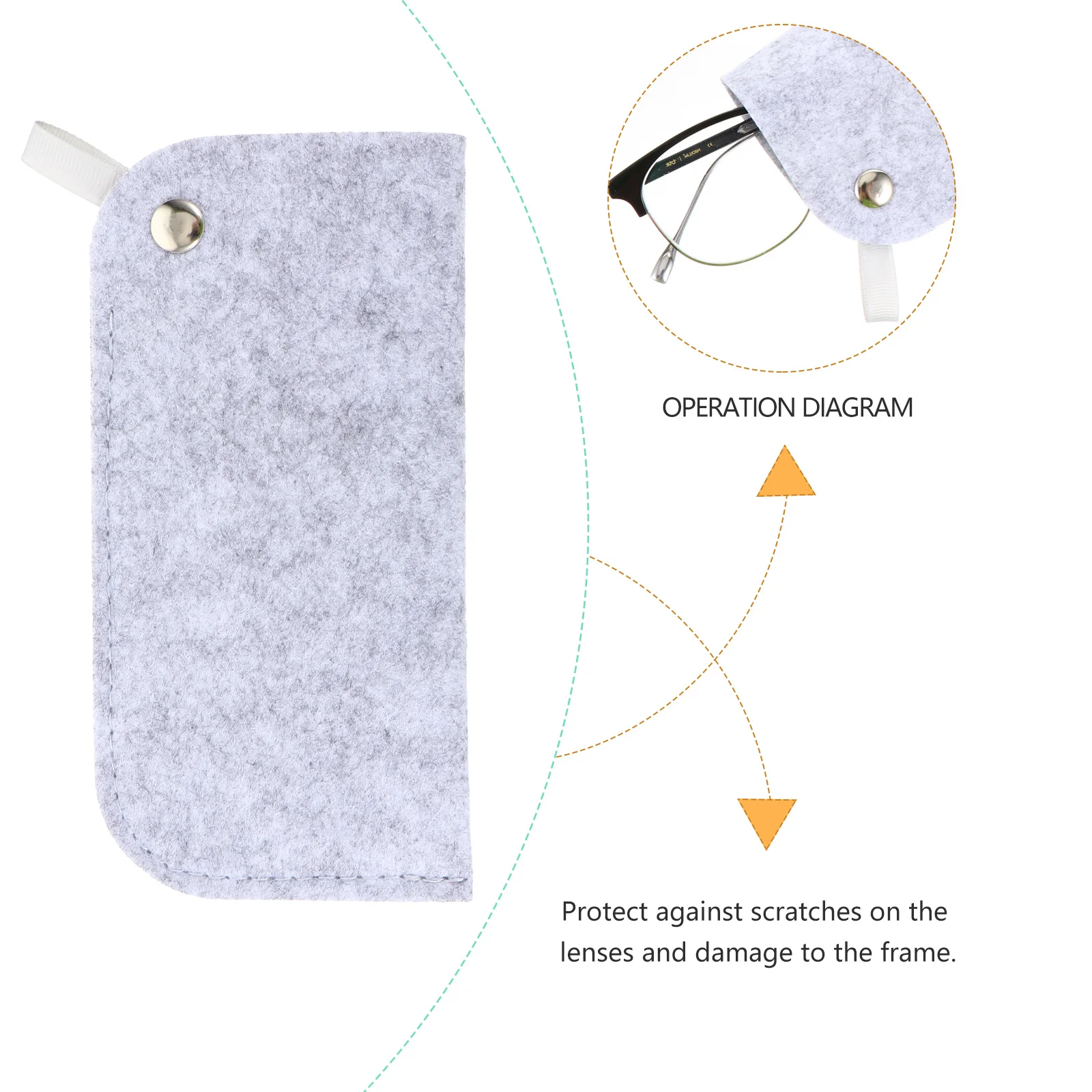 

3Pcs Glasses Organizer Pouch Felt Sunglasses Case Durable Compact Storage Bag Lightweight Eyeglasses Protection Portable Glasses