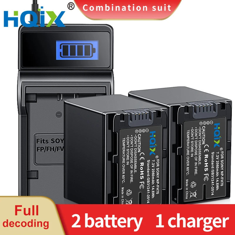 

HQIX for Sony HDR-HC52 HC54 HC7 HC9 UX5 UX7 UX10 UX20 CX12 CX7 CX100 CX500 CX520 SR67 SR10E SR11E Camera NP-FH70 Charger Battery