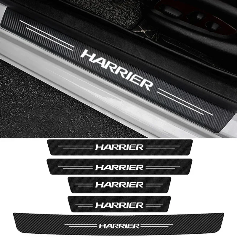 

Защитные наклейки на порог автомобильной двери для Harrier XU30 XU60 XU80 30 60 80, аксессуары для отделки бампера, порога, устойчивые к царапинам