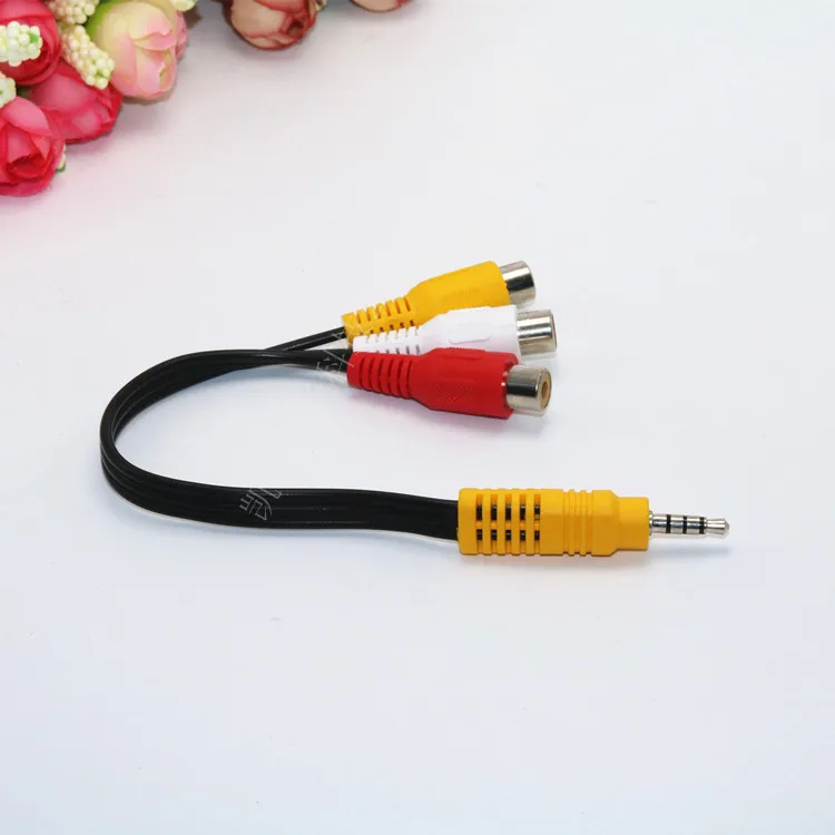 5PCS 3.5mm 1 to 3 AV Splitter Cable, 3.5mm to RCA Red White Yellow Video Cord, RCA Female Audio Video Adapter Cable