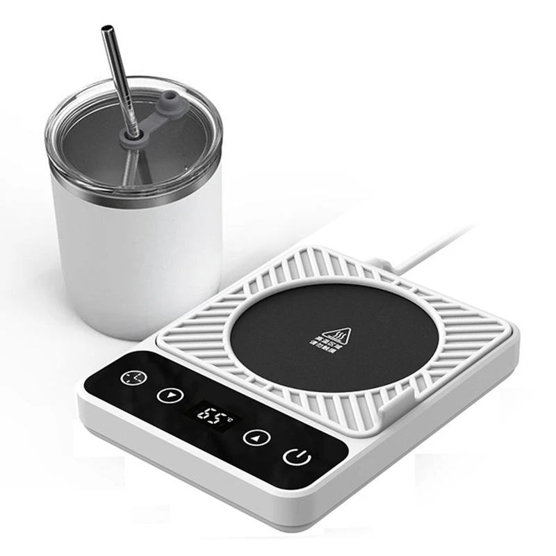 Aquecedor de xícara de café ABBN, aquecedor elétrico inteligente de xícara de café, ajuste de temperatura de 9 níveis, plugue americano