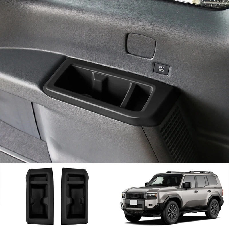 Car Third Row Armrest Water Cup Holder Frame Silicone Interior Accessories For Toyota Prado LC250 2023+